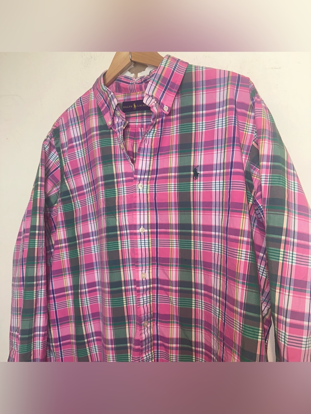 Polo Ralph Lauren Shirt Men’s Size XL Plaid Casual Nautical Preppy Academia Dad